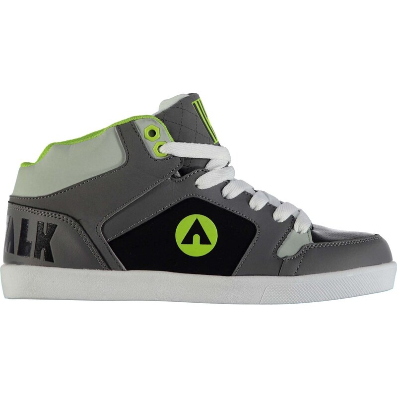 Airwalk Mid 2 Junior Skate Shoes Grey/Blk/lime