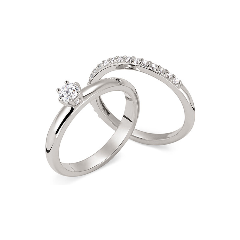 Tchibo Sada stříbrných prstenů, rhodiované