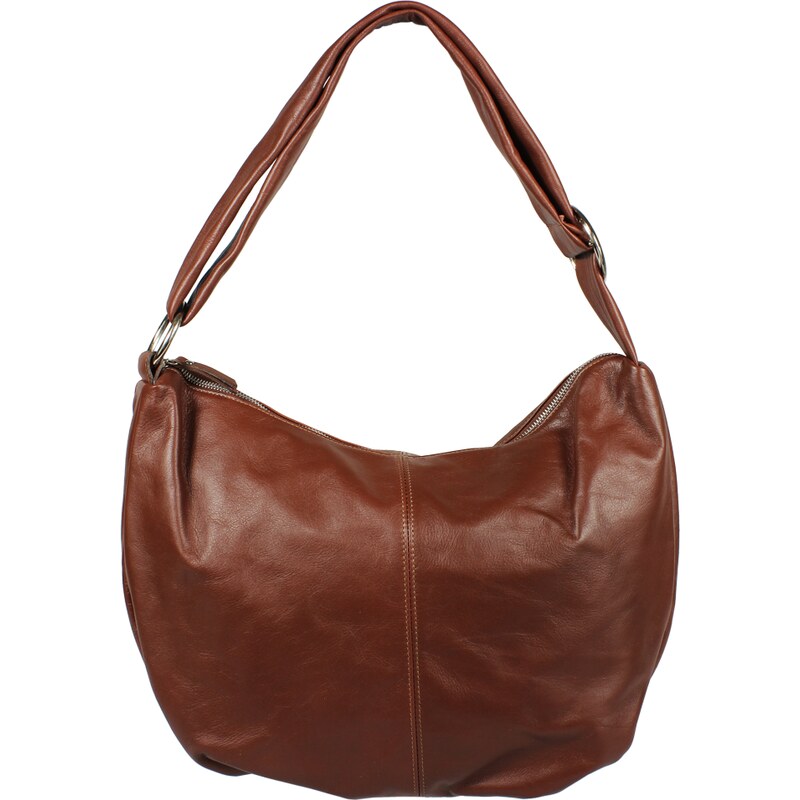 Hnědá kožená italská crossbody kabelka Gondola Marrone