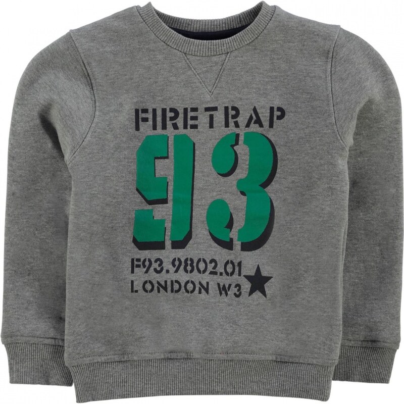 Firetrap Crew Sweater Junior Boys, grey heather