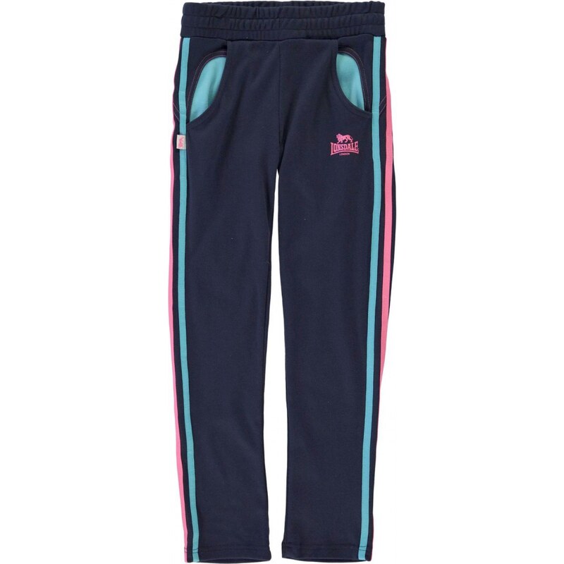 Lonsdale 2 Stripe Sweat Pants Girls, navy/blue/pink
