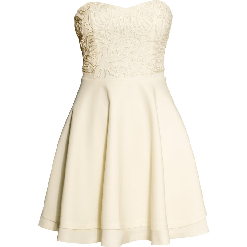 H&M Embroidered bandeau dress