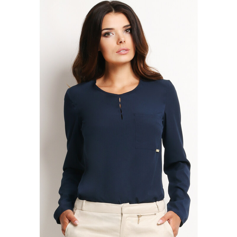 Awama Woman's Blouse A108 Navy Blue