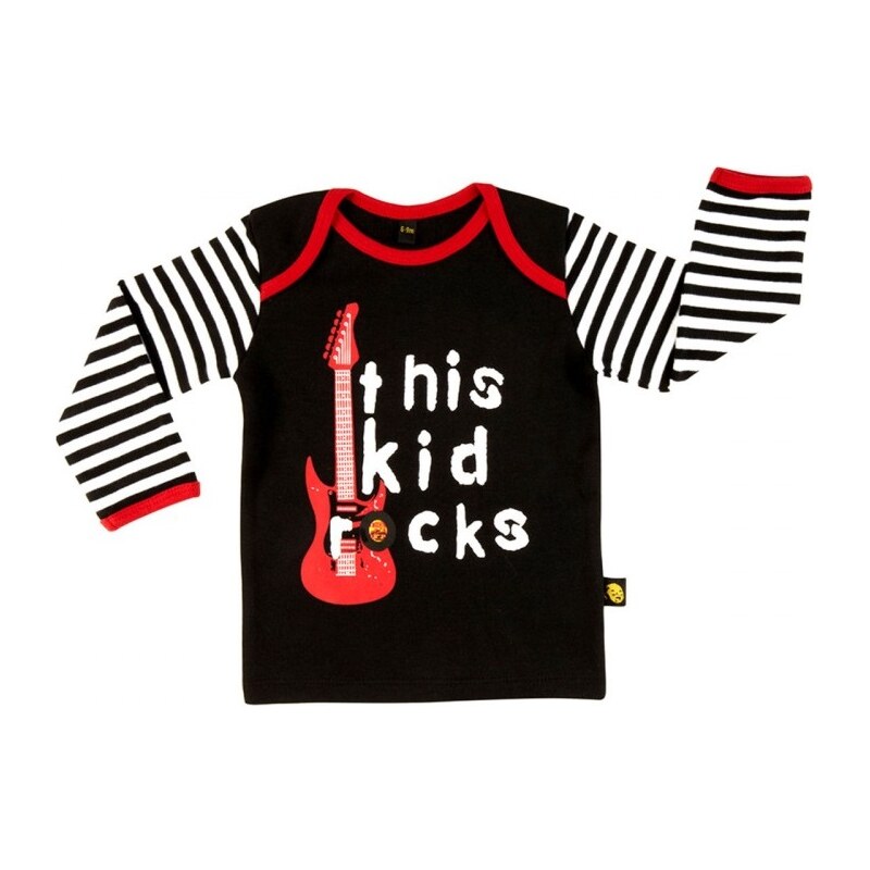 Rockabye-Baby Dětské rockerské tričko - černo-červené