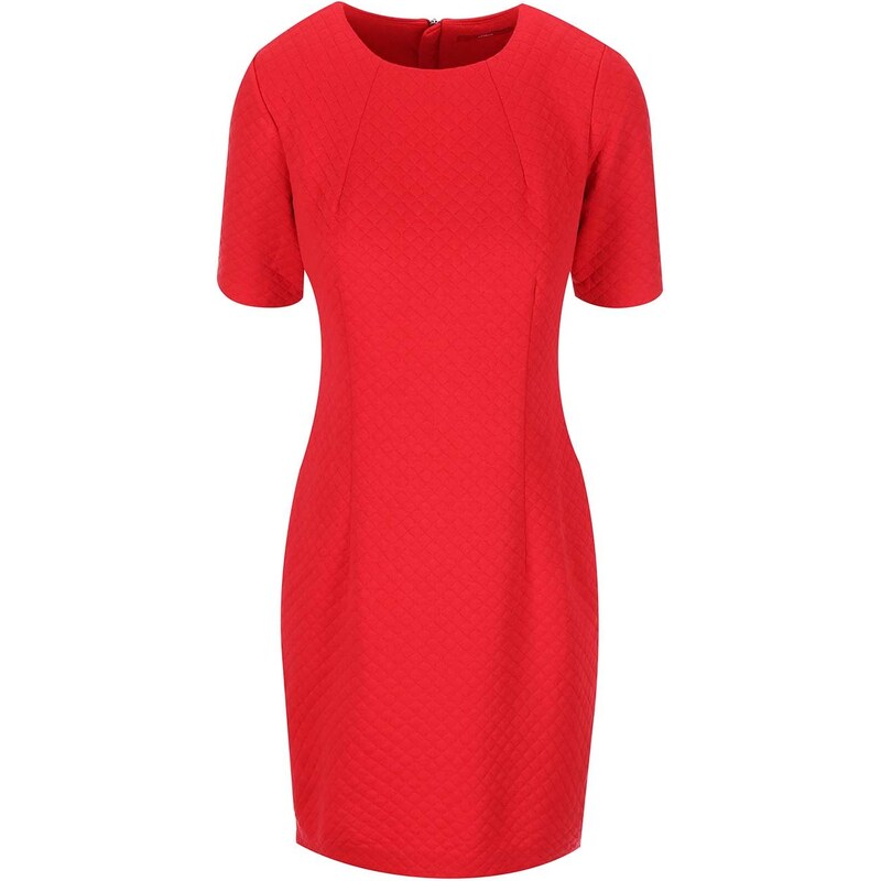 Červené šaty s plastickým vzorem s.Oliver