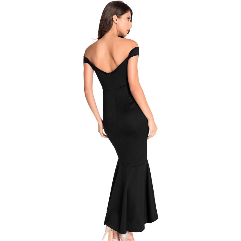 Elegantní černé dlouhé společenské šaty