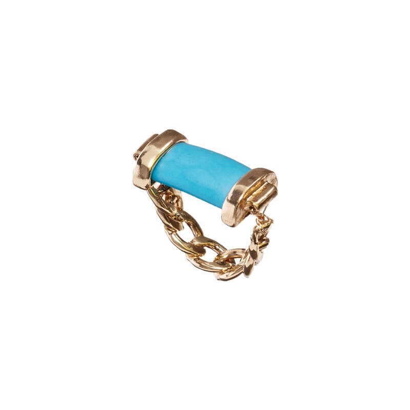 ASOS Semi Precious Chain Ring - Blue
