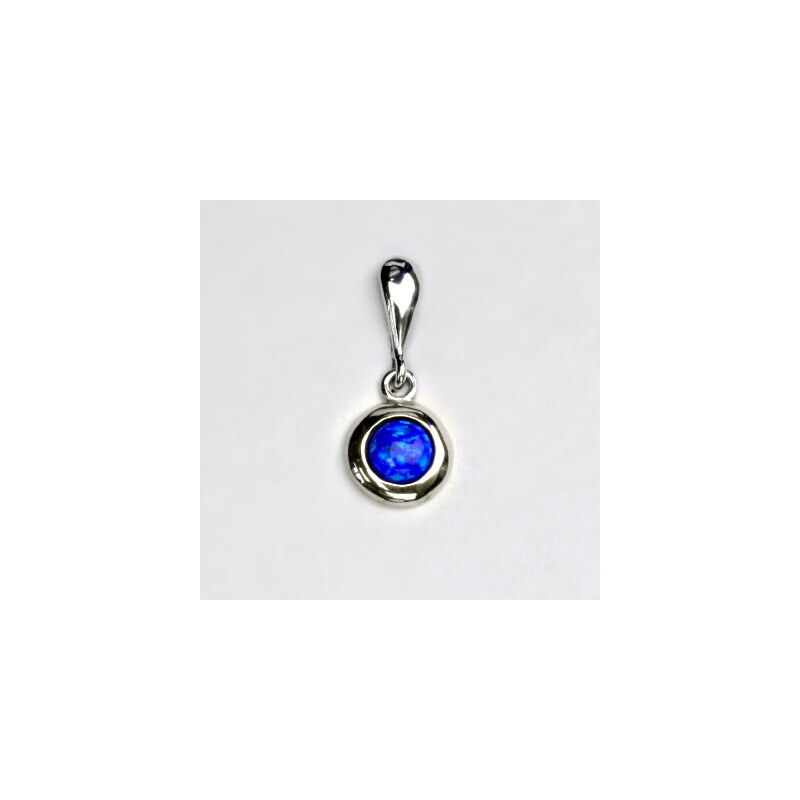 Stříbrný přívěsek, tmavě modrý synt. opál - P 1470/22 15940897