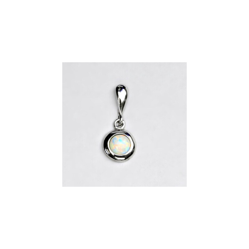 Stříbrný přívěsek, bílý synt. opál - P 1470 15940899