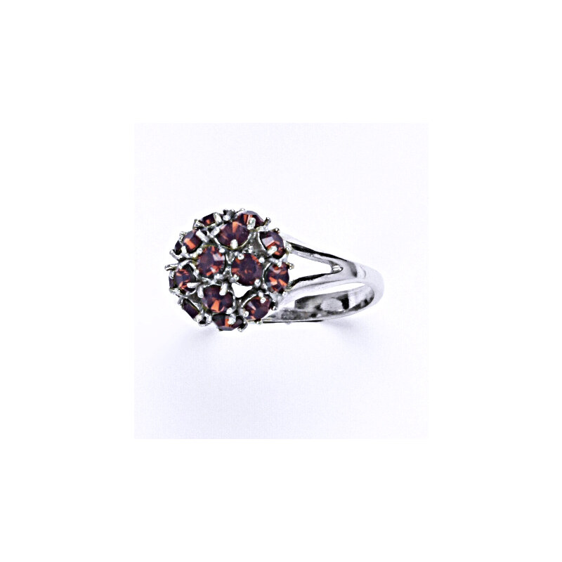 Čištín s.r.o. Stříbrný prsten s krystalem swarovski cyclamen