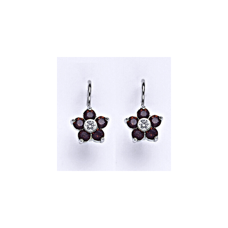 Čištín s.r.o. Stříbrné náušnice se Swarovski cyclamen opal