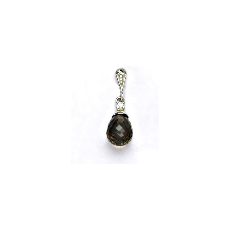 Stříbrný přívěsek, přírodní záhněda šachovnice 10x8 mm, 15941303