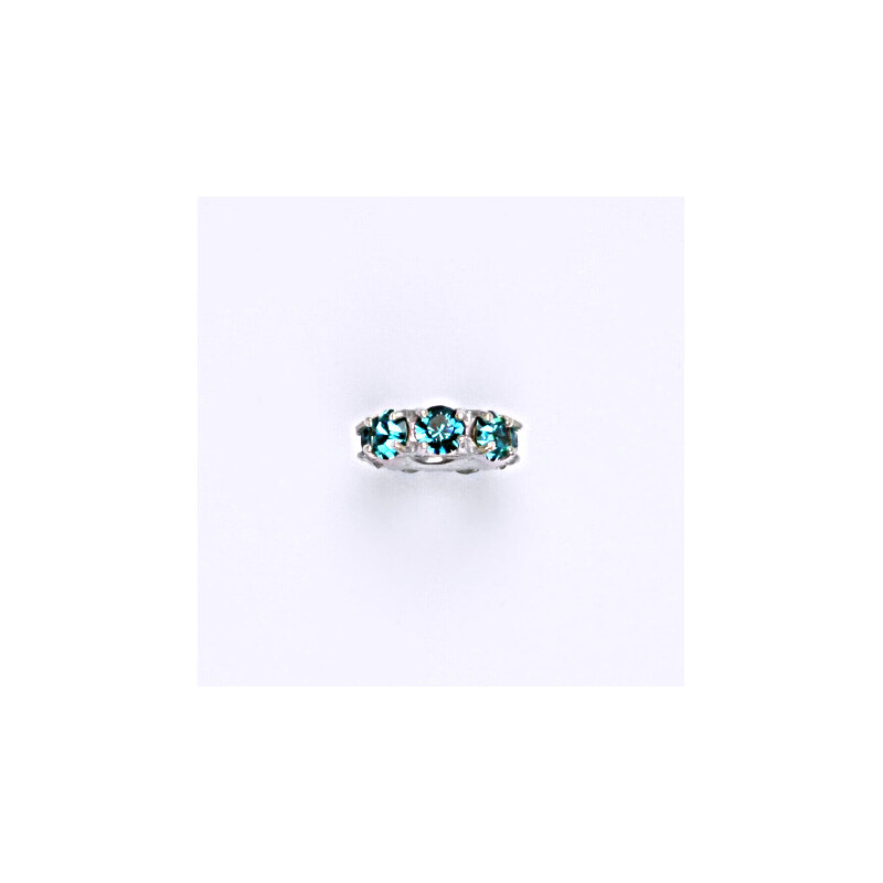 Korálek stříbrný na náramek se swarovski krystal - blue 15941322