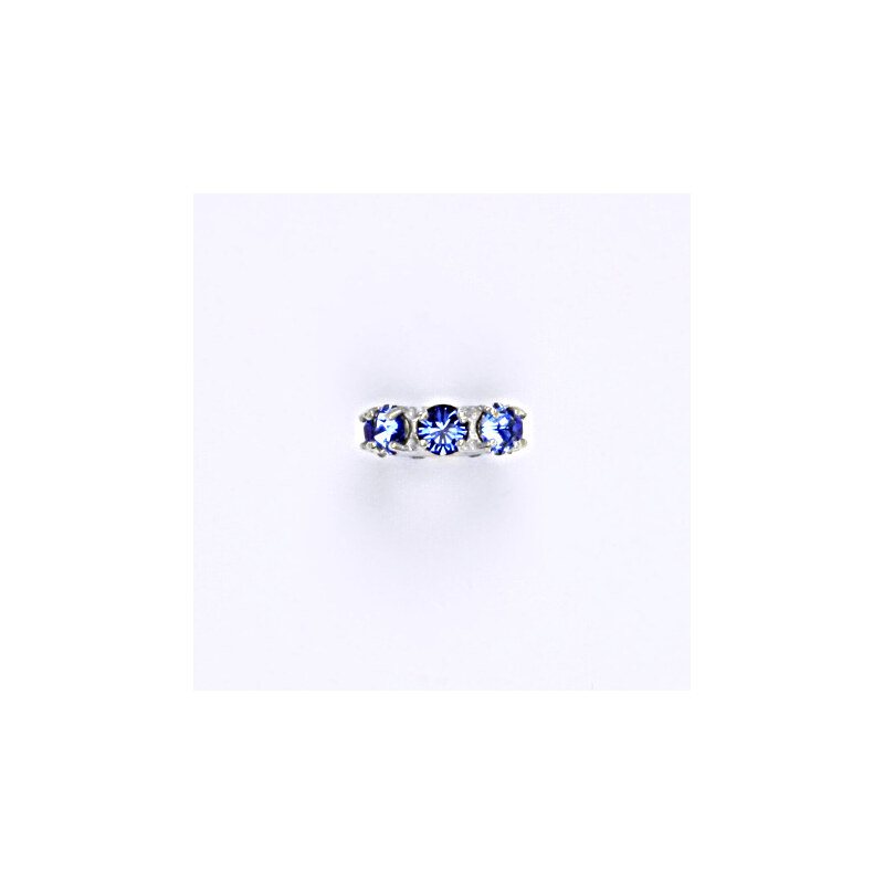 Korálek stříbrný na náramek se swarovski saphire krystal 15941323