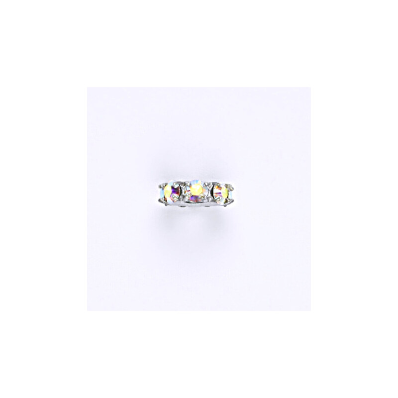 Korálek stříbrný na náramek se swarovski AB krystal P 15941326