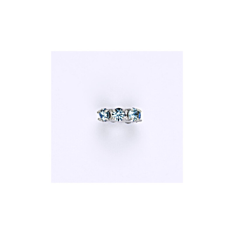 Korálek stříbrný na náramek se swarovski akvamarín 15941328
