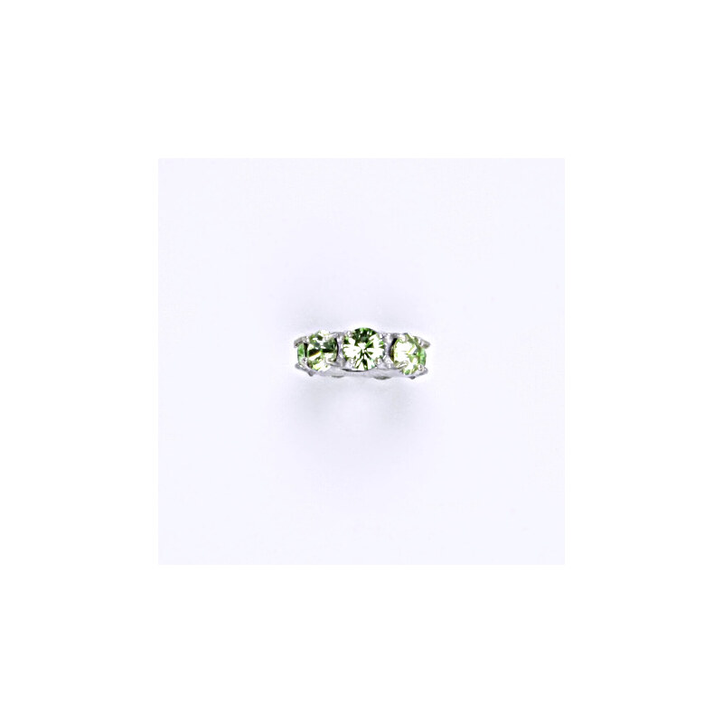 Čištín s.r.o. Korálek stříbrný na náramek se swarovski peridot krystal P 1371