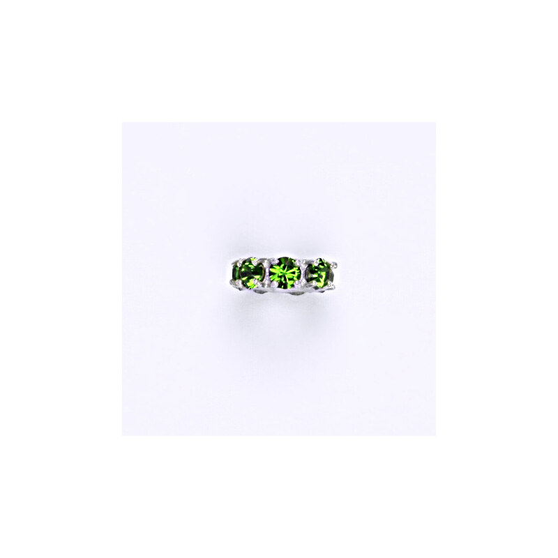 Korálek stříbrný na náramek se swarovski fern green 15941335