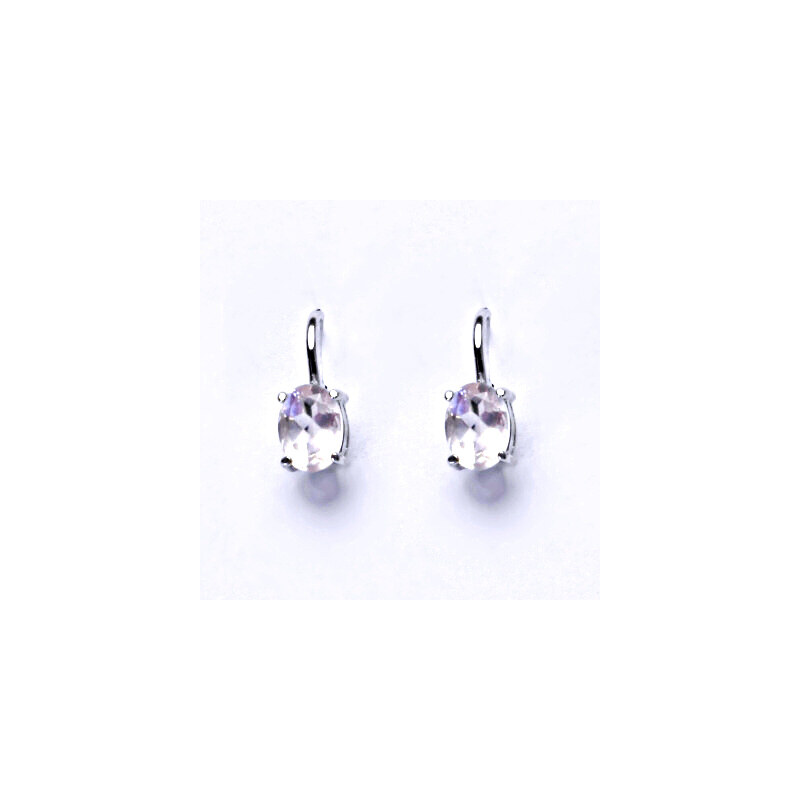 Stříbrné náušnice, přírodní růženín 7x5 mm - NK 1246 15941439