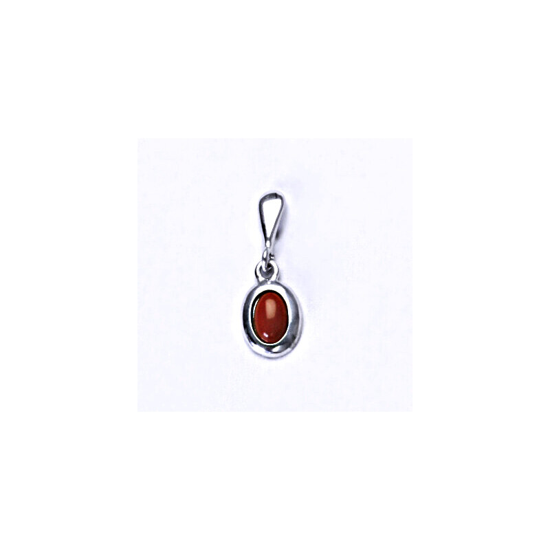 Čištín s.r.o. Stříbrný přívěsek, přírodní jaspis 6 x 4 mm,