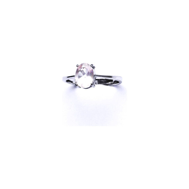 Čištín s.r.o. Stříbrný prsten, přírodní růženín 8x6 mm - T 1245
