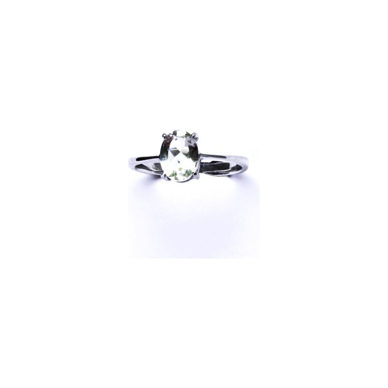 Stříbrný prsten ,přírodní green ametyst 8x6 mm - T 1245 15941510