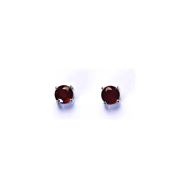 Čištín s.r.o. Stříbrné náušnice, přírodní rubín 6 mm - NŠ 1250