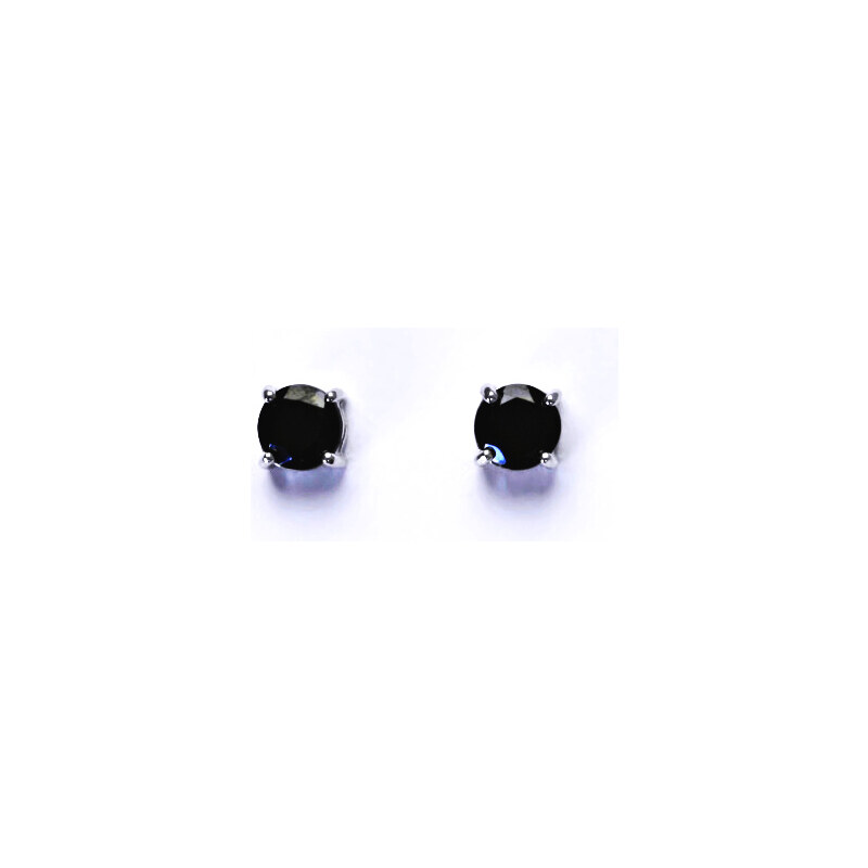 Čištín s.r.o. Stříbrné náušnice, přírodní spinel ,pleonast 6 mm