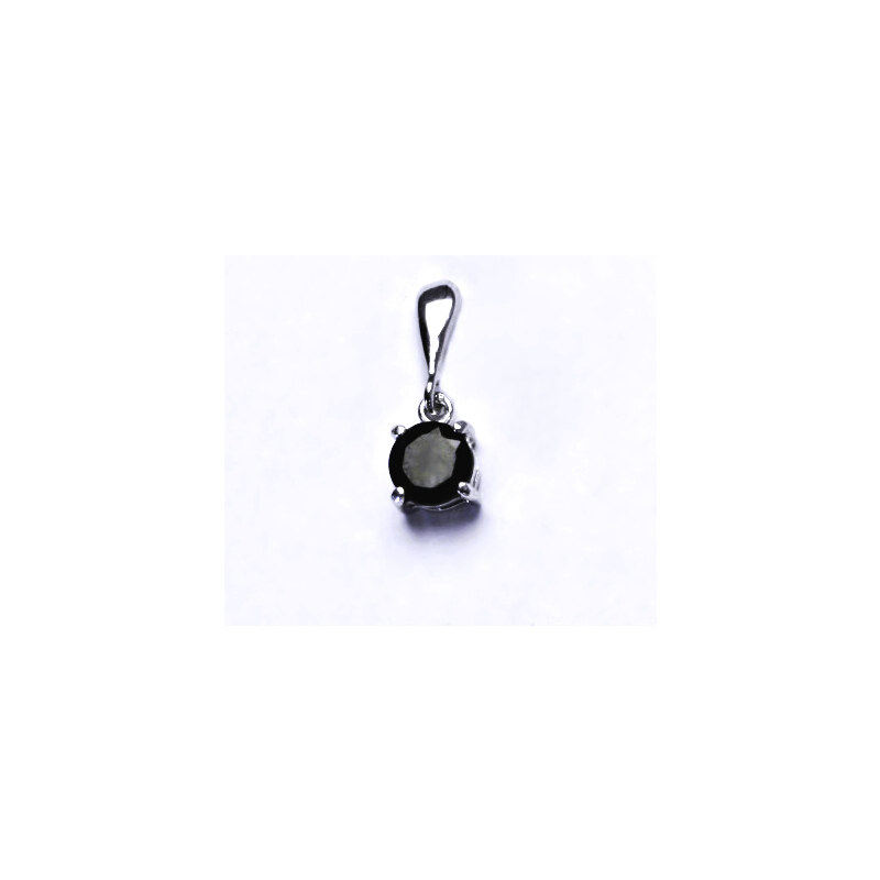 Čištín s.r.o. Stříbrný přívěsek, přírodní spinel černý, pleonast