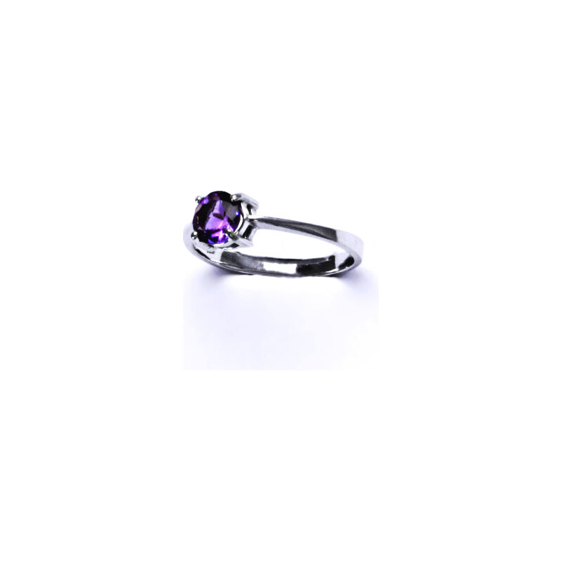 Stříbrný prsten, přírodní ametyst tmavý 6 mm - T 1250 15941540