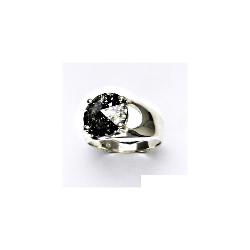Čištín s.r.o. Stříbrný prsten s krystalem Swarovski (barva Black