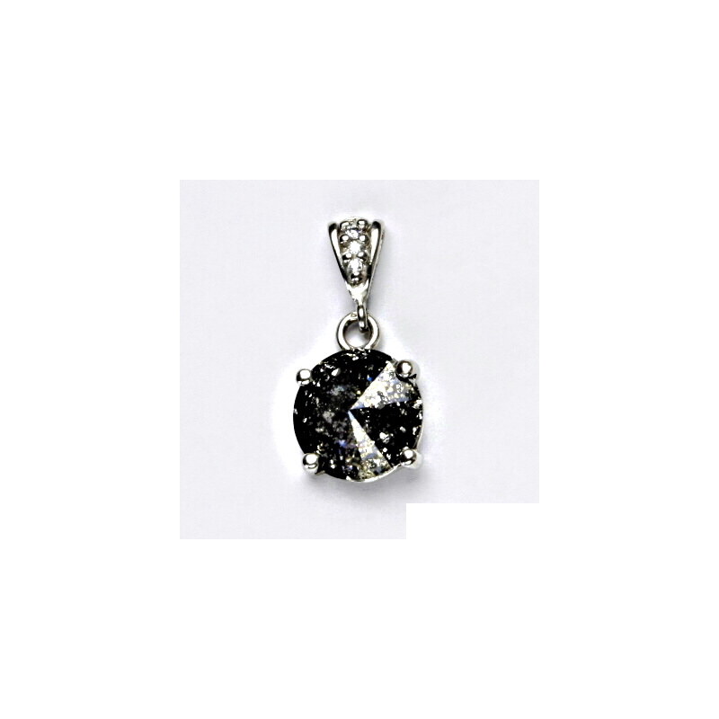 Čištín s.r.o. Stříbrný přívěsek se Swarovski krystalem Black