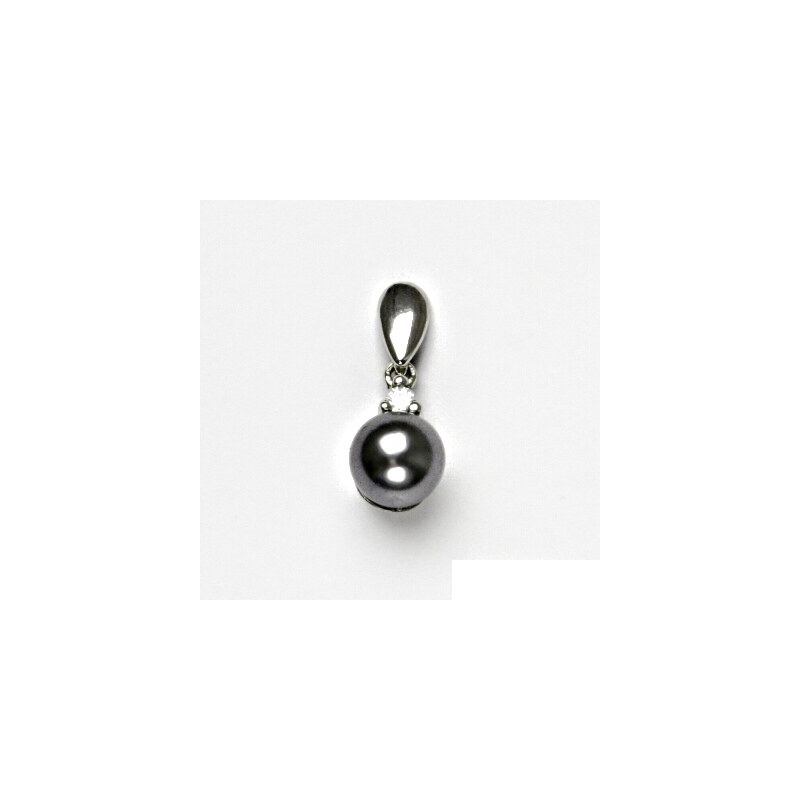 Čištín s.r.o. Stříbrný přívěsek, Swarovski perla černá 8 mm - VP