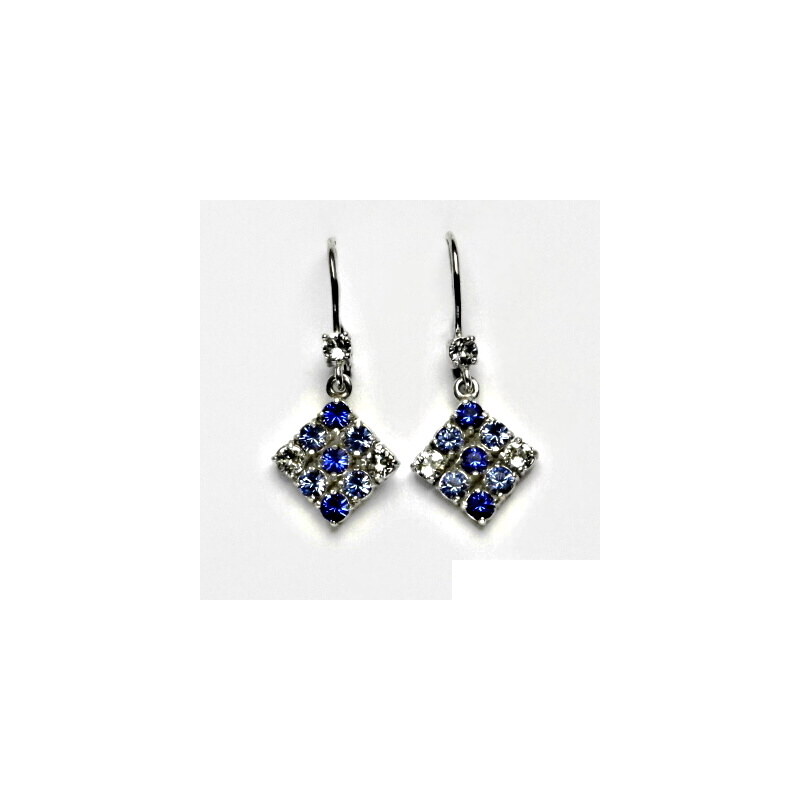 Stříbrné náušnice, Swarovski krystaly kombinace, stříbro 15941897