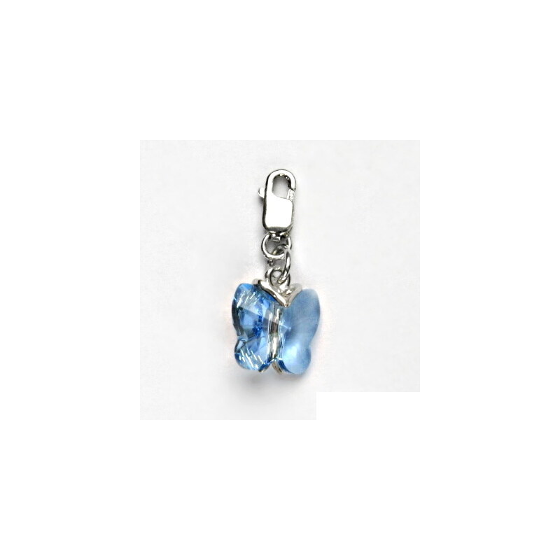 Čištín s.r.o. Stříbrný přívěsek, Swarovski krystal akvamarin,