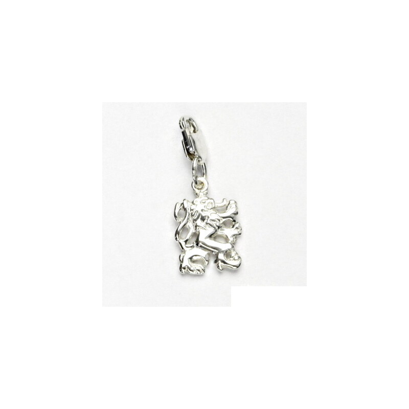 Stříbrný přívěšek s karabinkou, Český lev - P 826 15941943