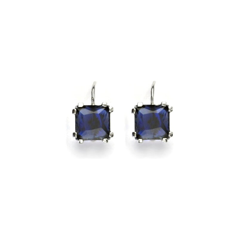 Stříbrné náušnice, krystal Swarovski tmavě modrý, NK 15942025
