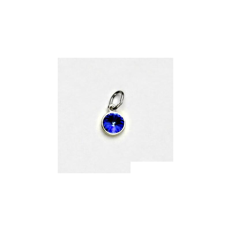 Čištín s.r.o. Stříbrný přívěsek, Swarovski krystal saphire - P
