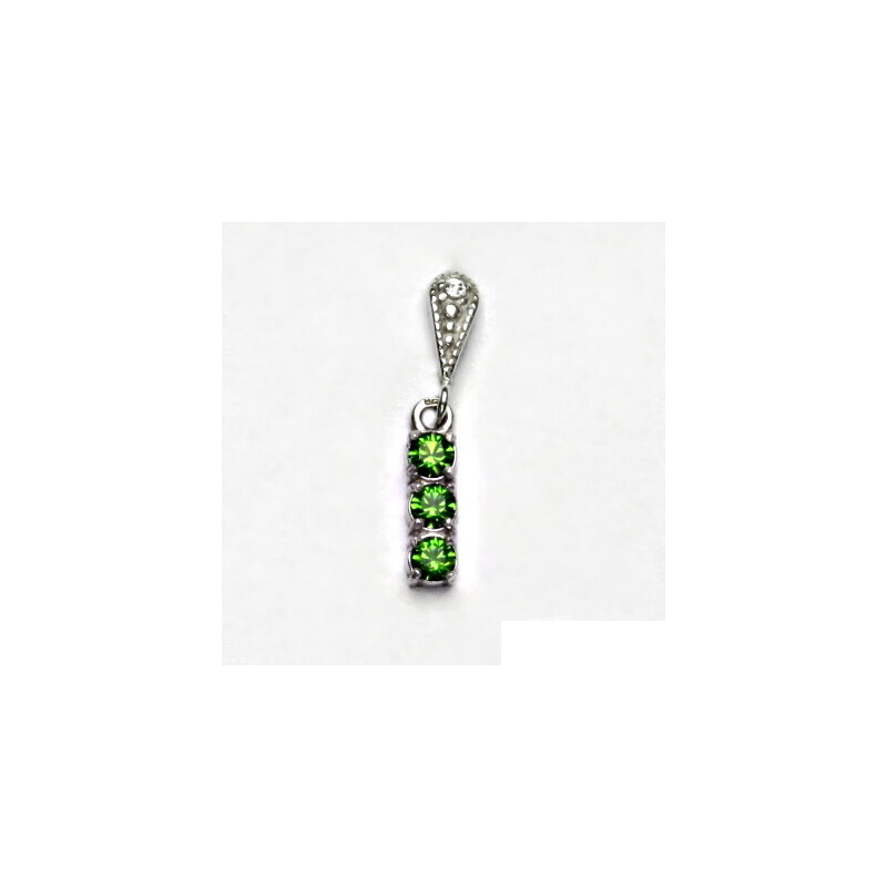 Čištín s.r.o. Stříbrný přívěsek, Swarovski krystaly peridot,