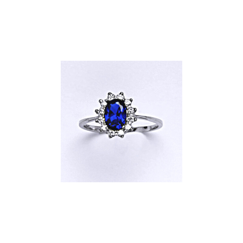 Stříbrný prsten Kate, syntetický spinel, čiré zirkony, T 15942628