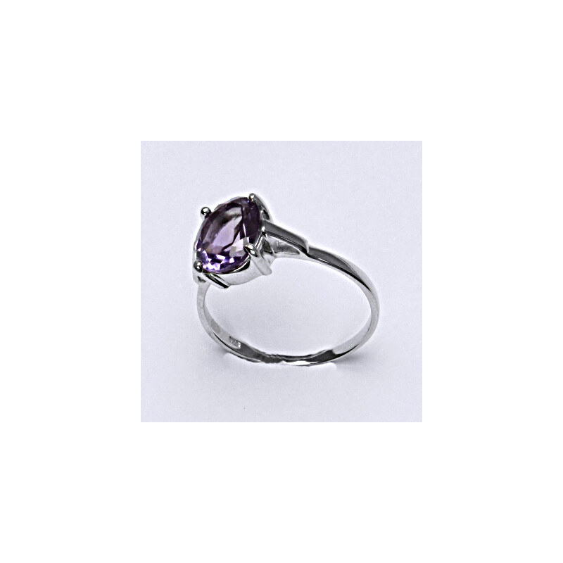 Stříbrný prsten, přírodním ametyst, 10 x 8 mm, T 1467 15942787