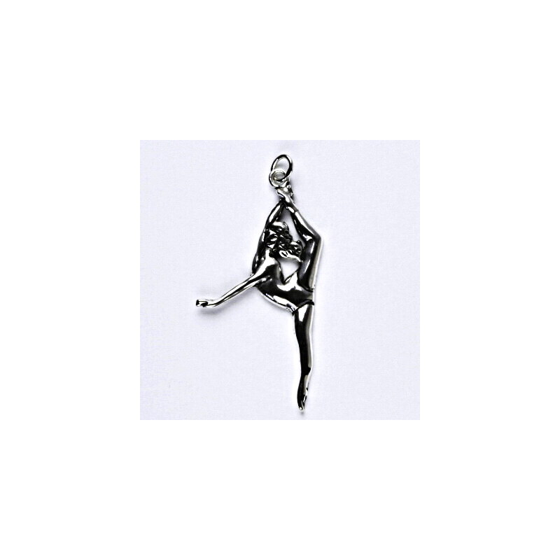 Čištín s.r.o. Stříbrný přívěsek, gymnastka s patinou, přívěsek