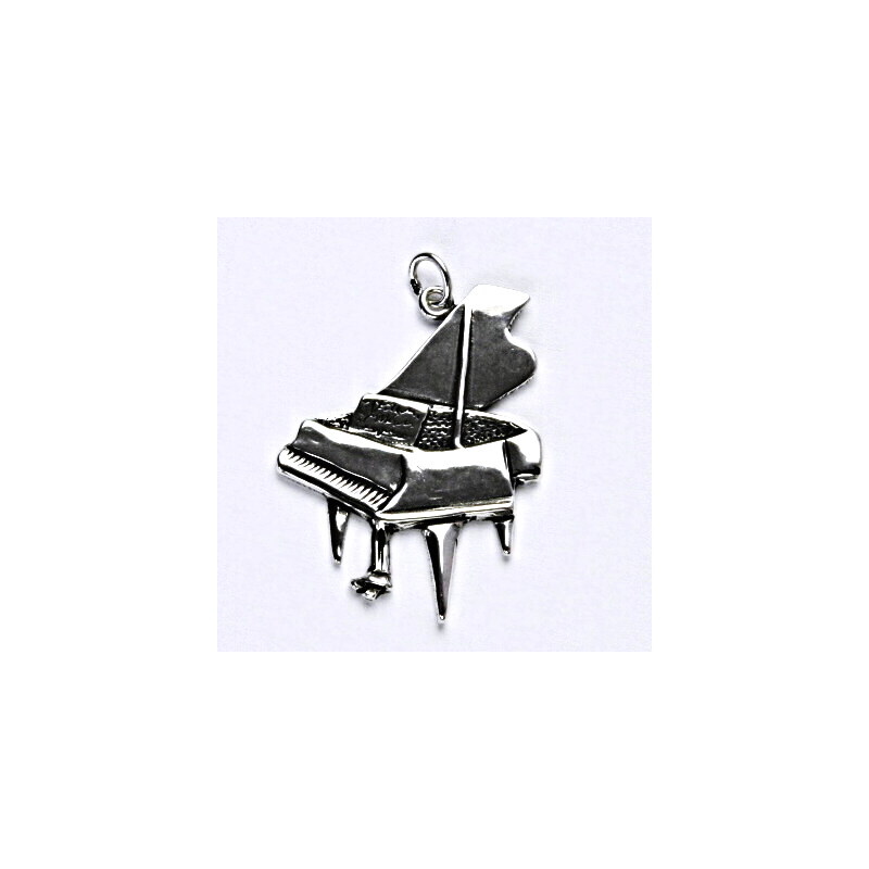 Čištín s.r.o. Stříbrný přívěsek s patinou, klavír, piano,