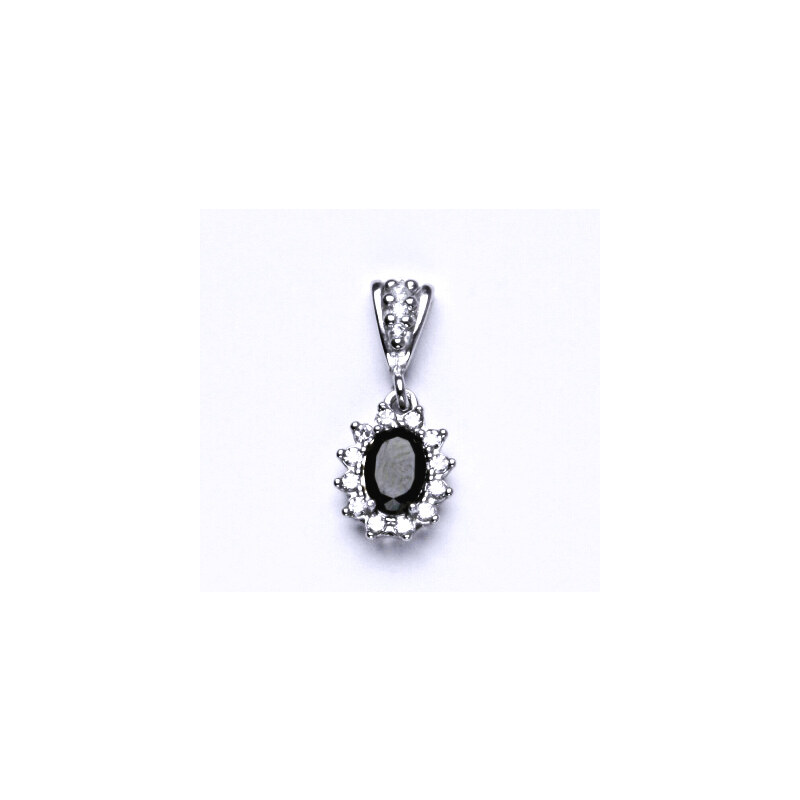 Čištín s.r.o. Stříbrný přívěsek Kate, přírodní spinel černý