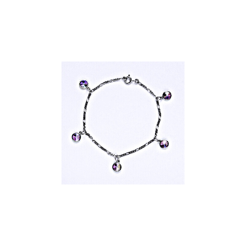 Stříbrný náramek se Swarovski krystaly vitrail light, 15943612