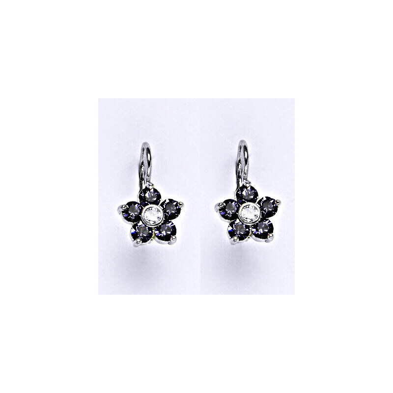 Čištín s.r.o. Stříbrné náušnice se Swarovski tanzanite krystaly,