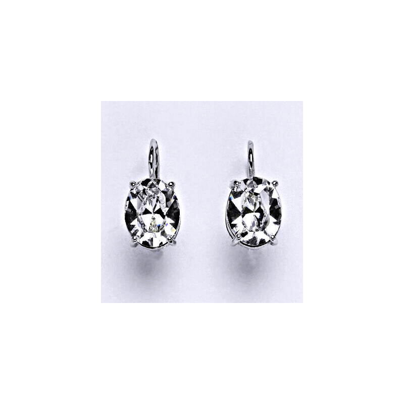 Čištín s.r.o. Stříbrné náušnice se Swarovski čirým krystalem 10