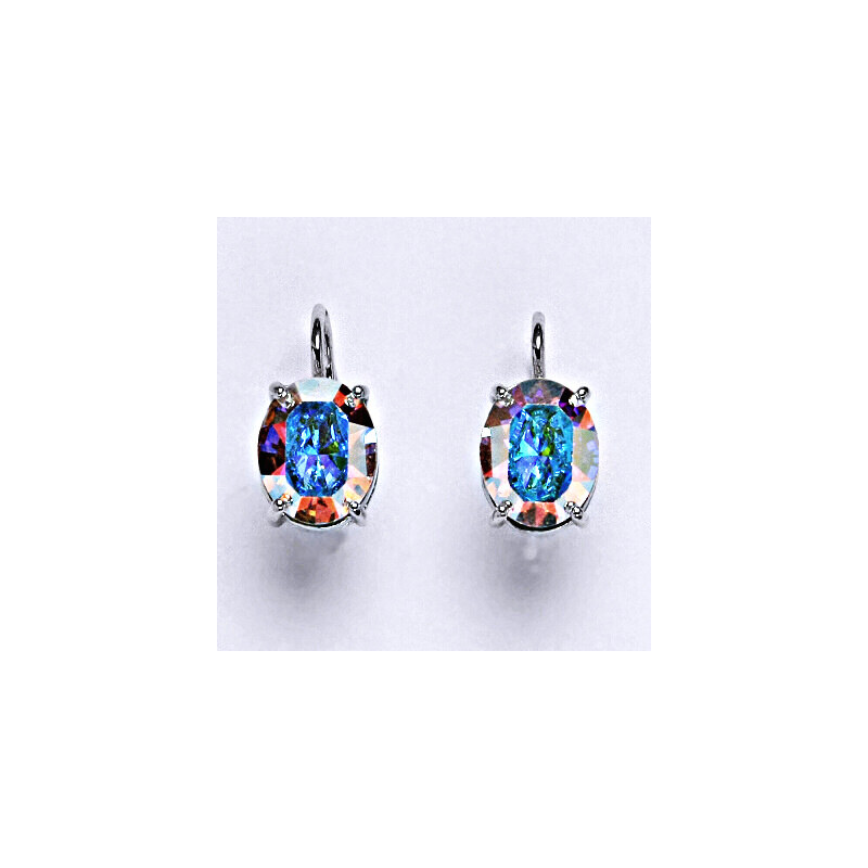 Čištín s.r.o. Stříbrné náušnice se Swarovski AB krystalem 10 x 8