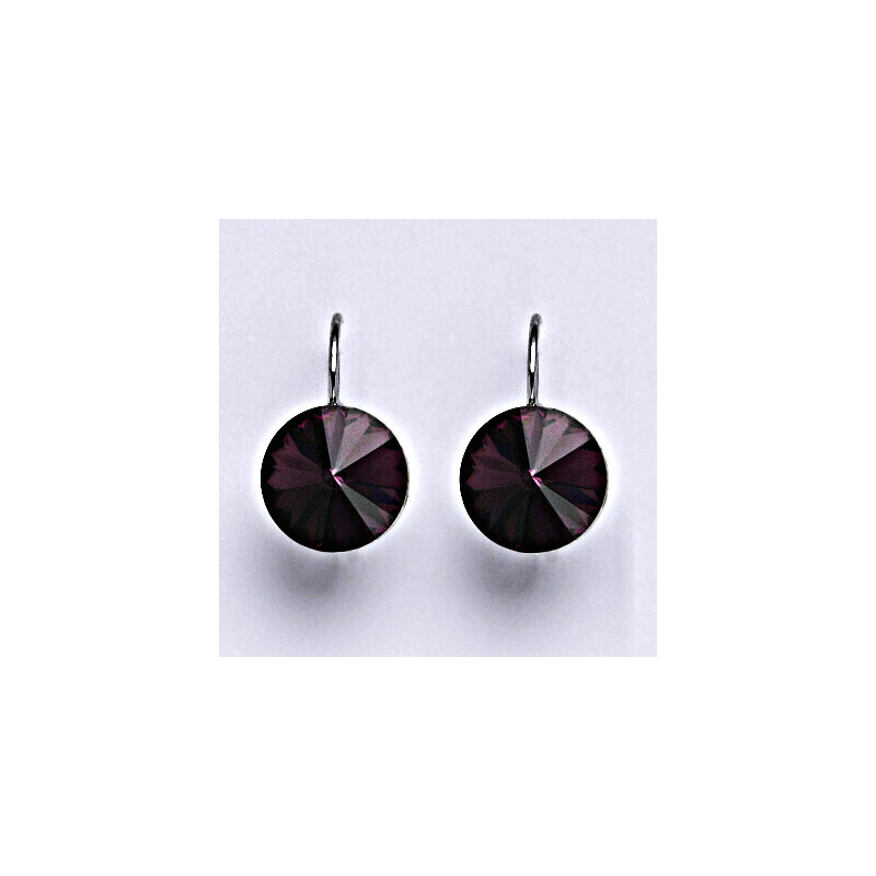 Stříbrné náušnice se Swarovski krystaly Rivoli amethyst 15943747
