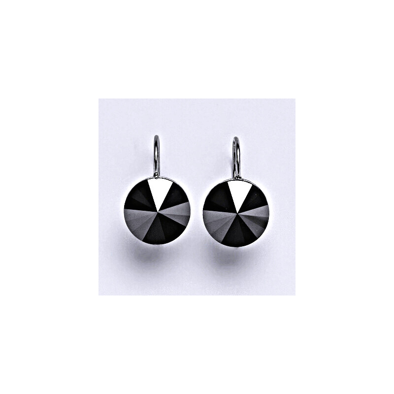 Stříbrné náušnice se Swarovski krystaly Rivoli hematite 15943749